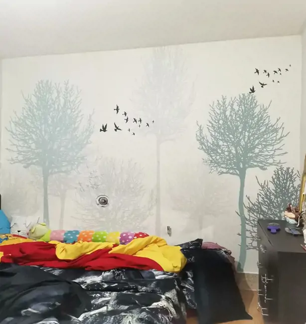 پوستر دیواری اتاق طرح درختان زمستانی