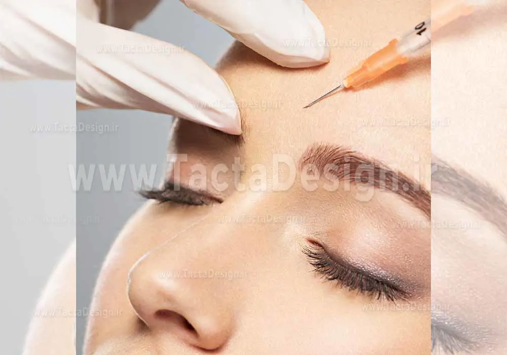 چهره یک زن در حال تزریق بوتاکس