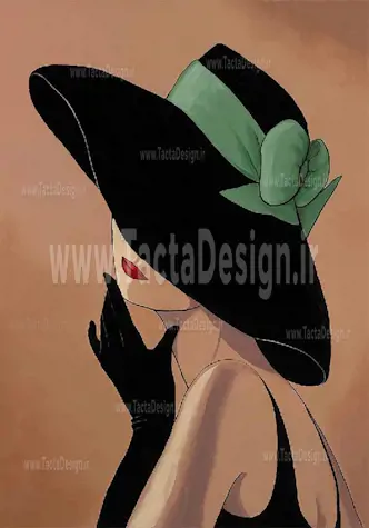 یک زن کلاه دار با دستکش سیاه