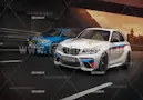 دو ماشین bmw در حال مسابقه 