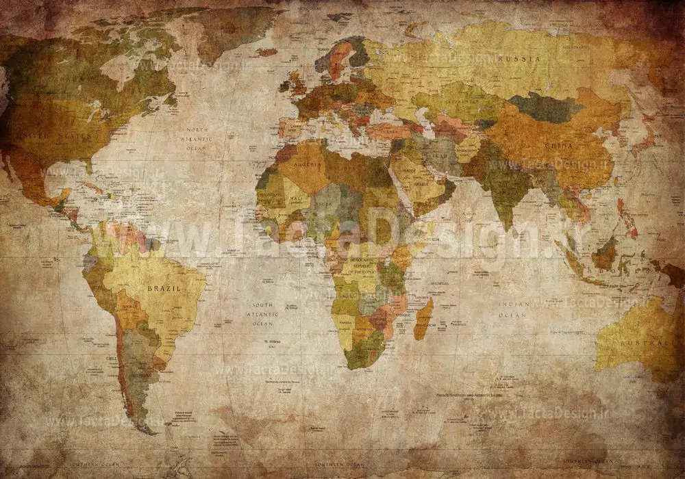 نقشه جهان به صورت نقاشی